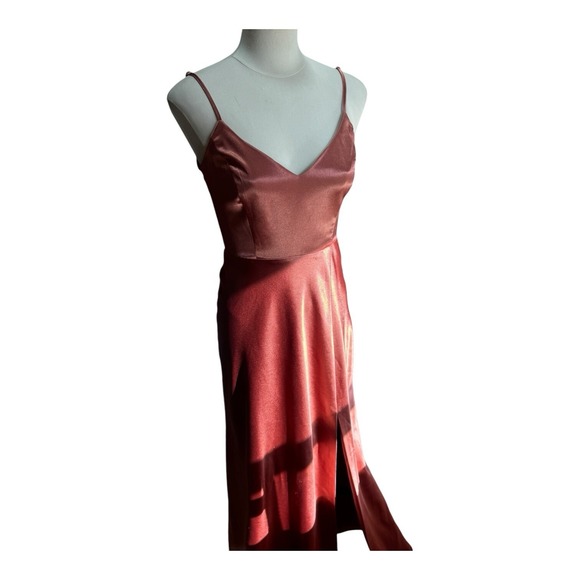 Birdy Grey Jay Tank Formal Dress Terracotta Satin Extra Small Ankle Length - Picture 1 of 16